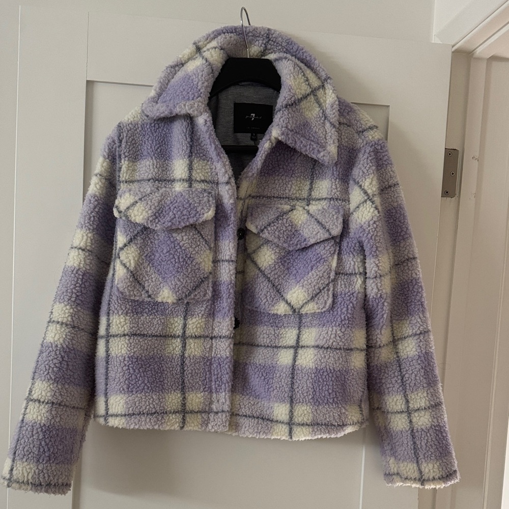 7 For All Mankind Lavender and Cream Teddy Jacket
